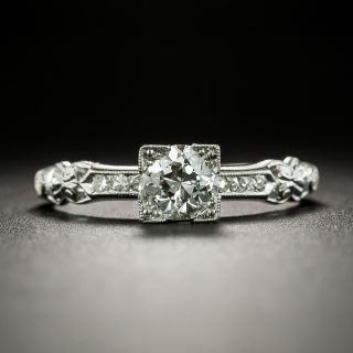 Art Deco .56 Carat Diamond Engagement Ring - GIA H VS1 - 1