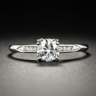 Art Deco .57 Carat Diamond Engagement Ring - GIA H SI2 - 6