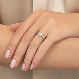 Art Deco .57 Carat Diamond Engagement Ring - GIA H SI2