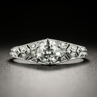 Art Deco .57 Carat Diamond Engagement Ring - GIA H VS2 - 1