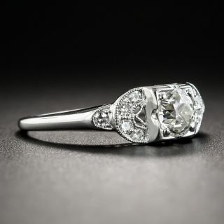 Art Deco .58 Carat Platinum Diamond Engagement Ring