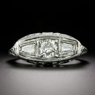 Art Deco .60 Carat Old Mine Cut Diamond Ring - 7