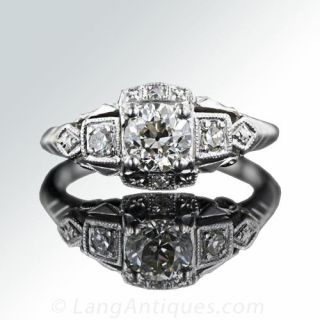 Art Deco Diamond Engagement Ring 
Art Deco Jewelry 