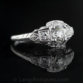 Art Deco .61 Carat Diamond Engagement Ring