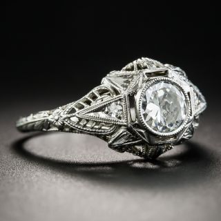 Art Deco .63 Carat Diamond Engagement Ring - GIA E SI1