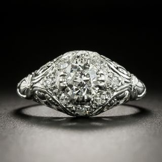 Art Deco .63 Carat Diamond Engagement Ring - 2