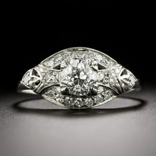 Art Deco .65 Carat Diamond Engagement Ring - 4