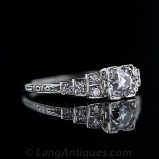 Art Deco .65 Carat Diamond Engagment Ring