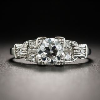 Art Deco .65 Carat Diamond Platinum Engagement Ring - 2