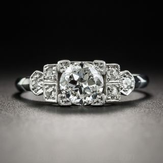 Art Deco .65 Carat Platinum Diamond Engagement Ring