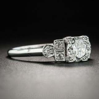 Art Deco .65 Carat Platinum Diamond Engagement Ring