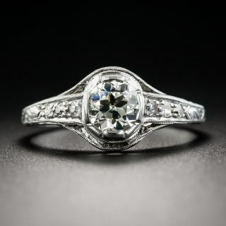 Art Deco .65 Carat Platinum Diamond Engagement Ring