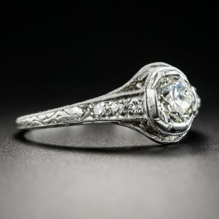 Art Deco .65 Carat Platinum Diamond Engagement Ring