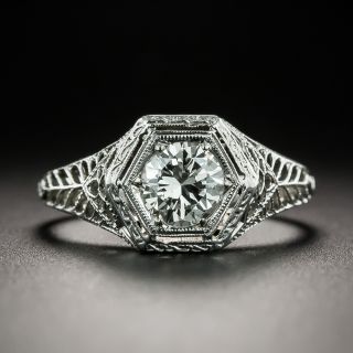 Art Deco .65 Carat Solitaire Diamond Engagement Ring - GIA K VS2 - 2