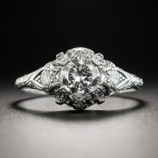 Art Deco .66 Carat Diamond Engagement Ring - GIA I VVS2