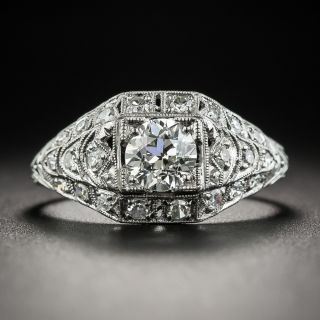 Art Deco .67 Carat Diamond Platinum Engagement Ring