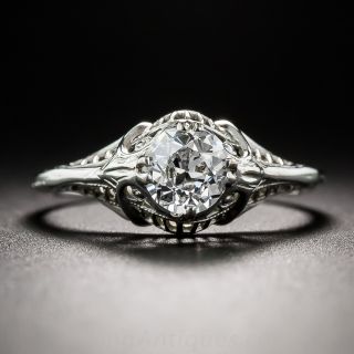 Art Deco .67 Ct. Diamond Engagement Ring - GIA G-VS1 