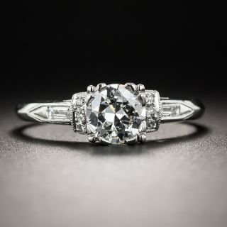 Art Deco .68 Carat Diamond and Platinum Engagement Ring