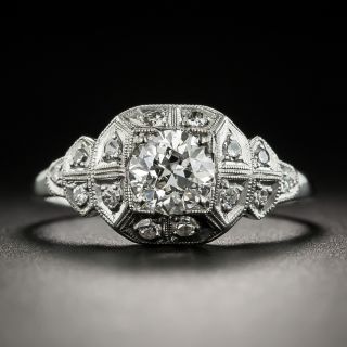 Art Deco .68 Carat Diamond Platinum Engagement Ring - 2