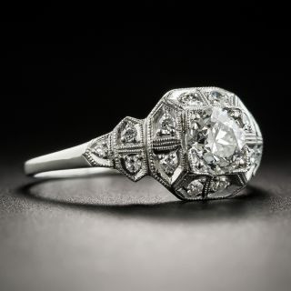 Art Deco .68 Carat Diamond Platinum Engagement Ring