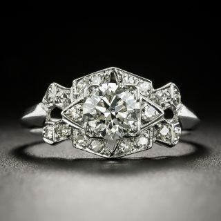 Art Deco .68 Carat Geometric Diamond Engagement Ring - 1