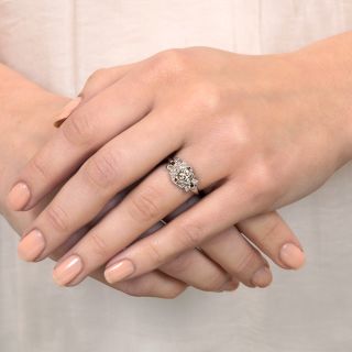 Art Deco .68 Carat Geometric Diamond Engagement Ring