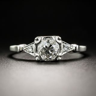 Art Deco .70 Carat Diamond and Platinum Engagement Ring