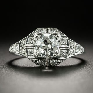 Art Deco .70 Carat Diamond Engagement Ring - 2