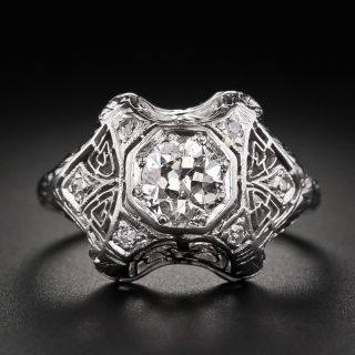 Art Deco .70 Carat Diamond Engagement Ring - 5