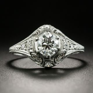 Art Deco .70 Carat Diamond Engagement Ring - GIA H VS2 - 2