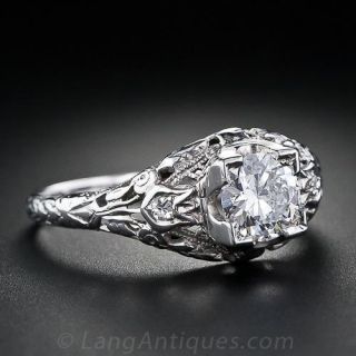 Art Deco .70 Carat Diamond Engagement Ring