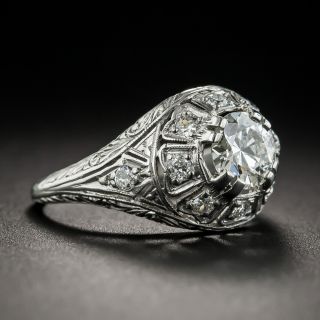 Art Deco .70 Carat Diamond Platinum Engagement Ring - GIA L VS2