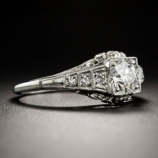 Art Deco .70 Carat Diamond Platinum Engagement Ring 
