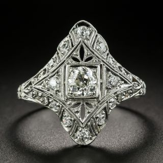 Art Deco .70 Carat Total Weight Diamond Dinner Ring - 2