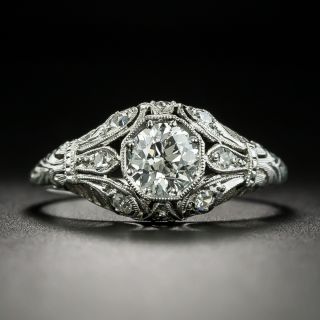 Art Deco .72 Carat Diamond Engagement Ring - GIA F VS2  - 1