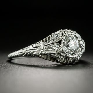 Art Deco .72 Carat Diamond Engagement Ring - GIA F VS2 