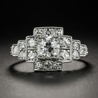 Art Deco .72 Carat Diamond Platinum Engagement Ring - GIA G VVS2  - 2