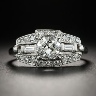 Art Deco .72 Carat Carat Diamond Platinum Engagement Ring - GIA I VS1 - 2