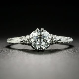 Art Deco .72 Carat Diamond Solitaire Engagement Ring - GIA E VS2 - 2