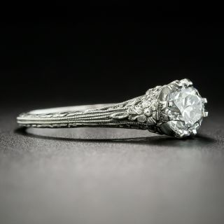 Art Deco .72 Carat Diamond Solitaire Engagement Ring - GIA E VS2