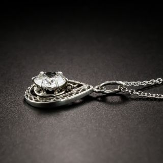 Art Deco .73 Carat Antique Diamond Filigree Pendant