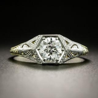 Art Deco .74 Carat Diamond Solitaire Engagement Ring - GIA H VVS2 - 2