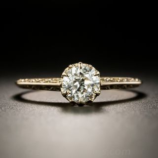 Art Deco .74 Carat Diamond Solitaire Ring by Ostby and Barton - 2