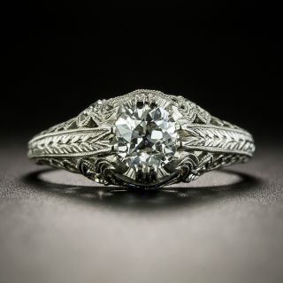 Art Deco .75 Carat Diamond Engagement Ring by Dorst Co. GIA F VVS2  - 1