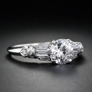 Art Deco .75 Carat Diamond Engagement Ring
