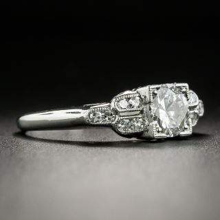 Art Deco .75 Carat Diamond Platinum Engagement Ring - GIA F VS2 