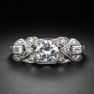 Art Deco .76 Carat Diamond Engagement Ring - GIA F VS1 - 1
