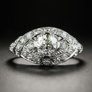 Art Deco .76 Carat Diamond Platinum Engagement Ring - 1
