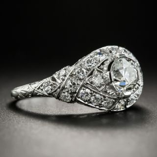 Art Deco .76 Carat Diamond Platinum Engagement Ring