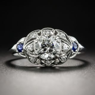Art Deco .77 Carat Diamond Platinum Engagement Ring - GIA I SI2 